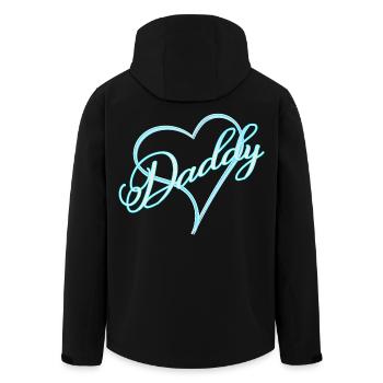 Papa avec coeur garçon bleu - Veste softshell homme en polyester recyclé Stanley/Stella - noir - Dos - AI Model Male 185 light (185cm)