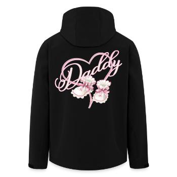Papa avec fille coeur bébé chaussures rose - Veste softshell homme en polyester recyclé Stanley/Stella - noir - Dos - AI Model Male 185 light (185cm)