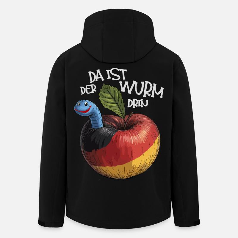 Wurm im Apfel mit Spruch - Recycelte Männer Softshell-Jacke von Stanley/Stella - Schwarz