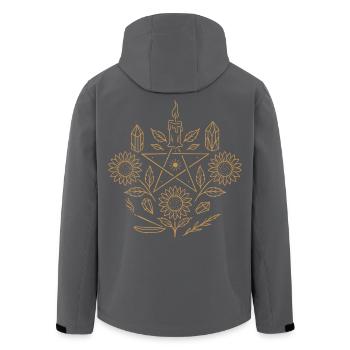 Mittsommer Altar - Sonnenblumen & Pentagramm - Recycelte Männer Softshell-Jacke von Stanley/Stella - Schwarz - Hinten - AI Model Male 185 light (185cm)