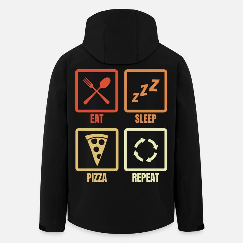 Eat Sleep Pizza Repeat - Men’s Recycled Softshell Jacket by Stanley/Stella - black