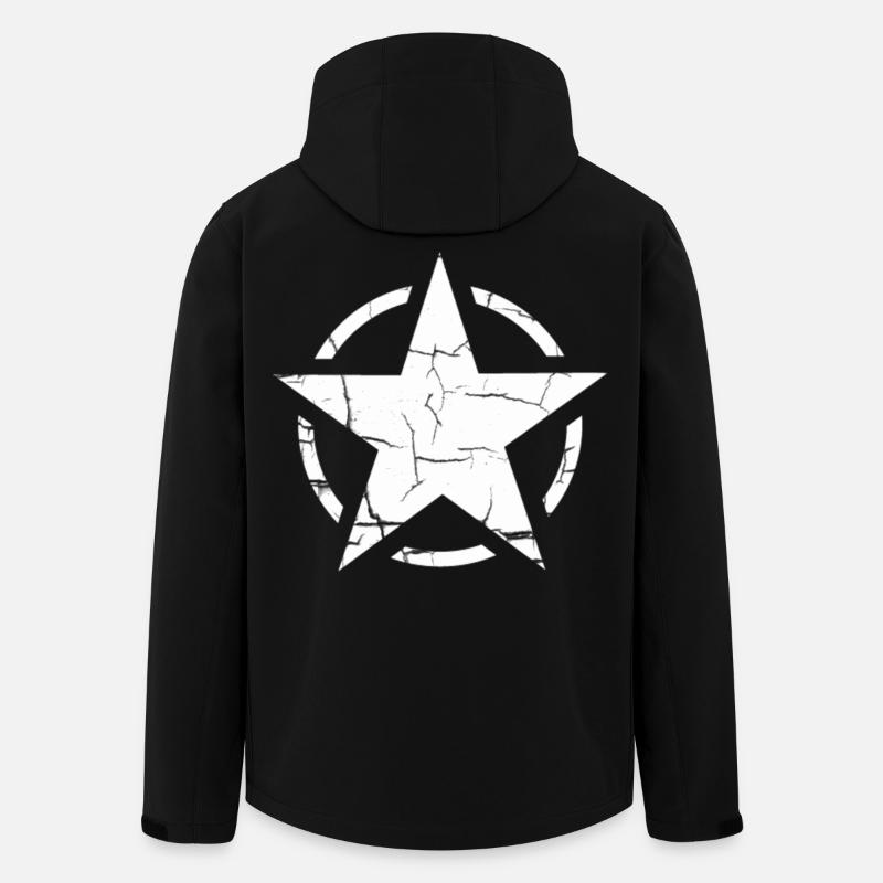 Étoile dans un cercle rond style grunge - Veste softshell homme en polyester recyclé Stanley/Stella - noir