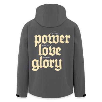 Power, Love & Glory | Black - Men’s Recycled Softshell Jacket by Stanley/Stella - black - Back - AI Model Male 185 light (185cm)