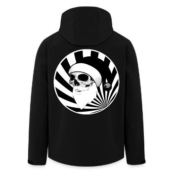 Skull Santa Claus Christmas Black White - Men’s Recycled Softshell Jacket by Stanley/Stella - black - Back - AI Model Male 185 light (185cm)