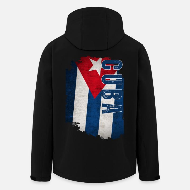 Vertical Cuban flag, Cuban pride - Men’s Recycled Softshell Jacket by Stanley/Stella - black