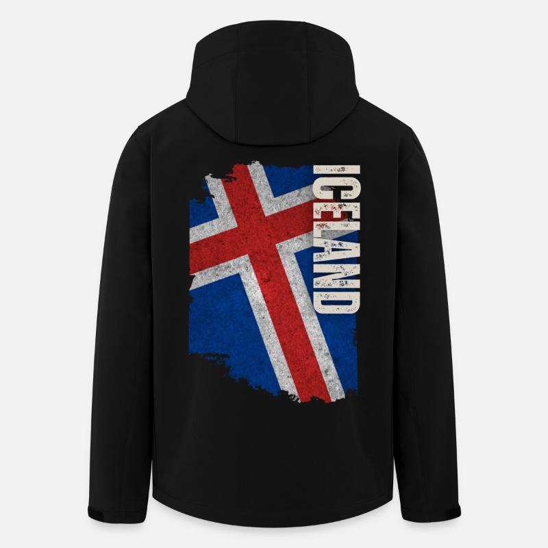 Drapeau vertical de l’Islande, j’aime l’Islande - Veste softshell homme en polyester recyclé Stanley/Stella - noir