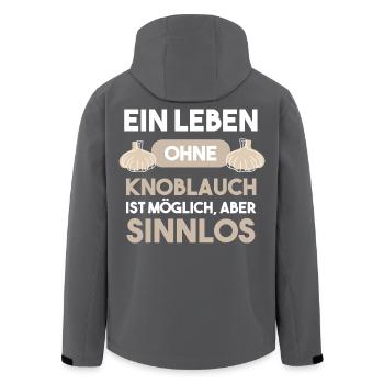 Ein Leben ohne Knoblauch ist möglich, aber sinnlos - Recycelte Männer Softshell-Jacke von Stanley/Stella - Schwarz - Hinten - AI Model Male 185 light (185cm)