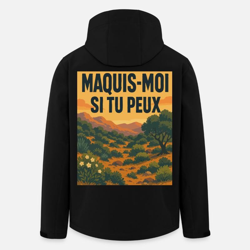 Maquis moi si tu peux - Veste softshell homme en polyester recyclé Stanley/Stella - noir