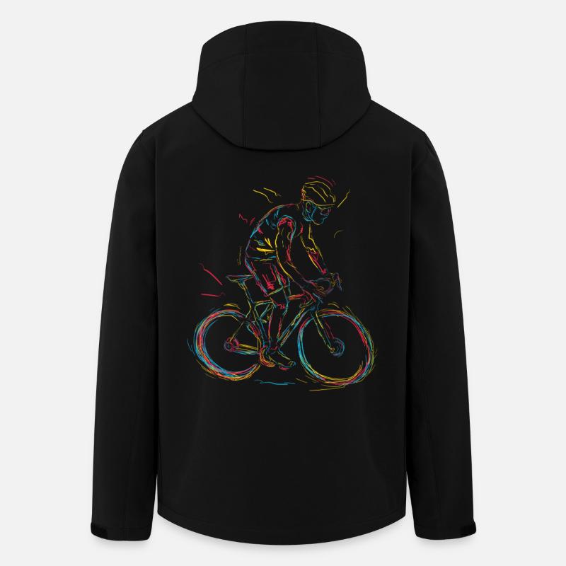 Radfahrer Skizze - Recycelte Männer Softshell-Jacke von Stanley/Stella - Schwarz