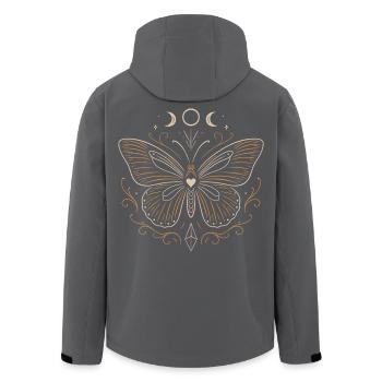 Papillon Mystique - Magie du solstice d’été - Veste softshell homme en polyester recyclé Stanley/Stella - noir - Dos - AI Model Male 185 light (185cm)