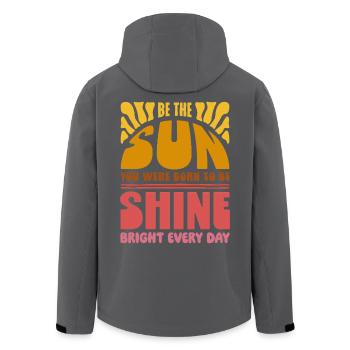 Sois le soleil pour lequel tu es né - Conception de citation - Veste softshell homme en polyester recyclé Stanley/Stella - noir - Dos - AI Model Male 185 light (185cm)