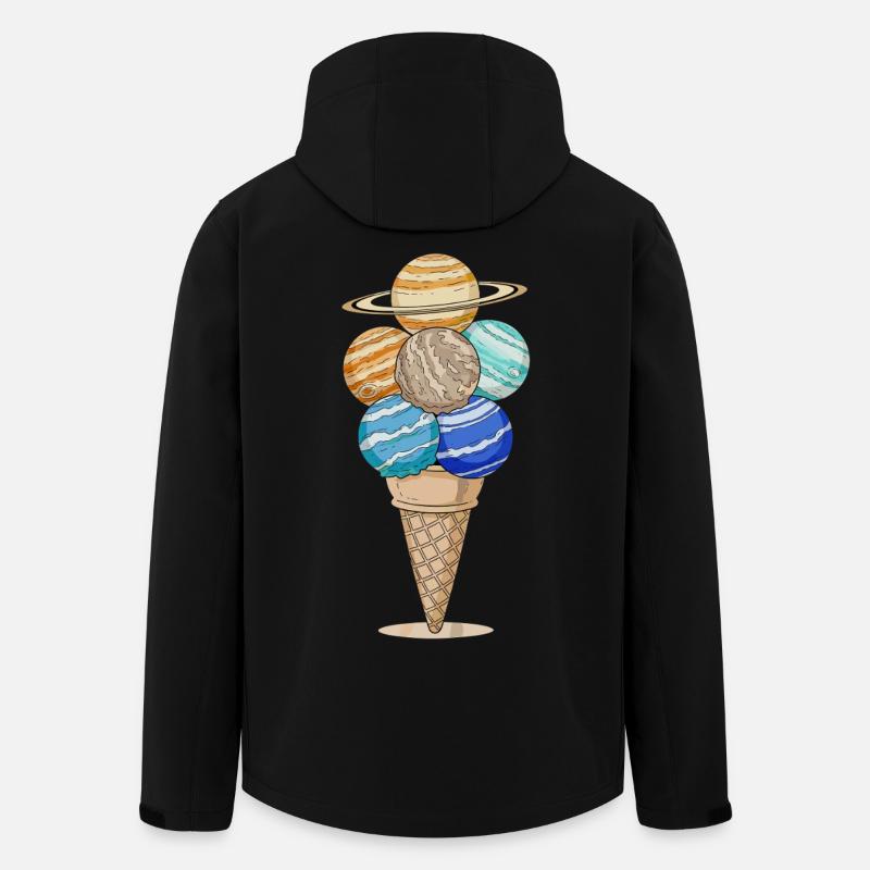 Planeten Eiswaffel im Anime Stil - Recycelte Männer Softshell-Jacke von Stanley/Stella - Schwarz