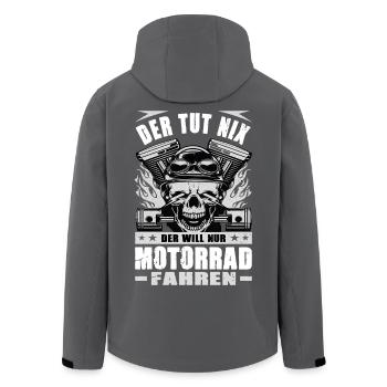 Motorrad Geschenk Biker Tut Nix Spruch Mann - Recycelte Männer Softshell-Jacke von Stanley/Stella - Schwarz - Hinten - AI Model Male 185 light (185cm)