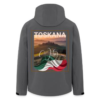 Ambiance toscane Région italienne - Veste softshell homme en polyester recyclé Stanley/Stella - noir - Dos - AI Model Male 185 light (185cm)
