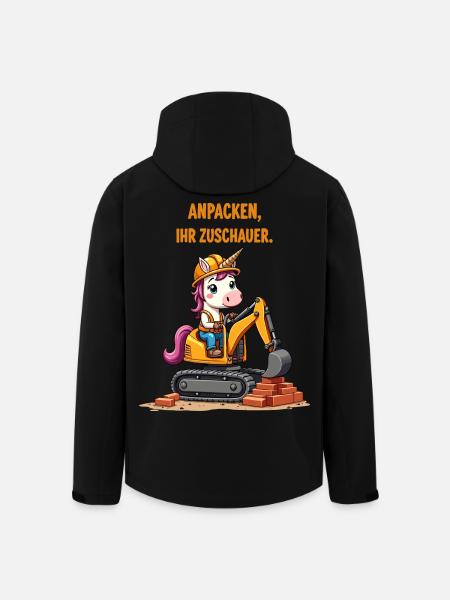 Einhorn Baggermeister - Recycelte Männer Softshell-Jacke von Stanley/Stella - Schwarz