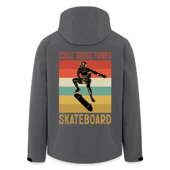 Skateboard Geschenk Coole Jungs Spruch Kinder - Recycelte Männer Softshell-Jacke von Stanley/Stella - Schwarz - Hinten - AI Model Male 185 light (185cm)