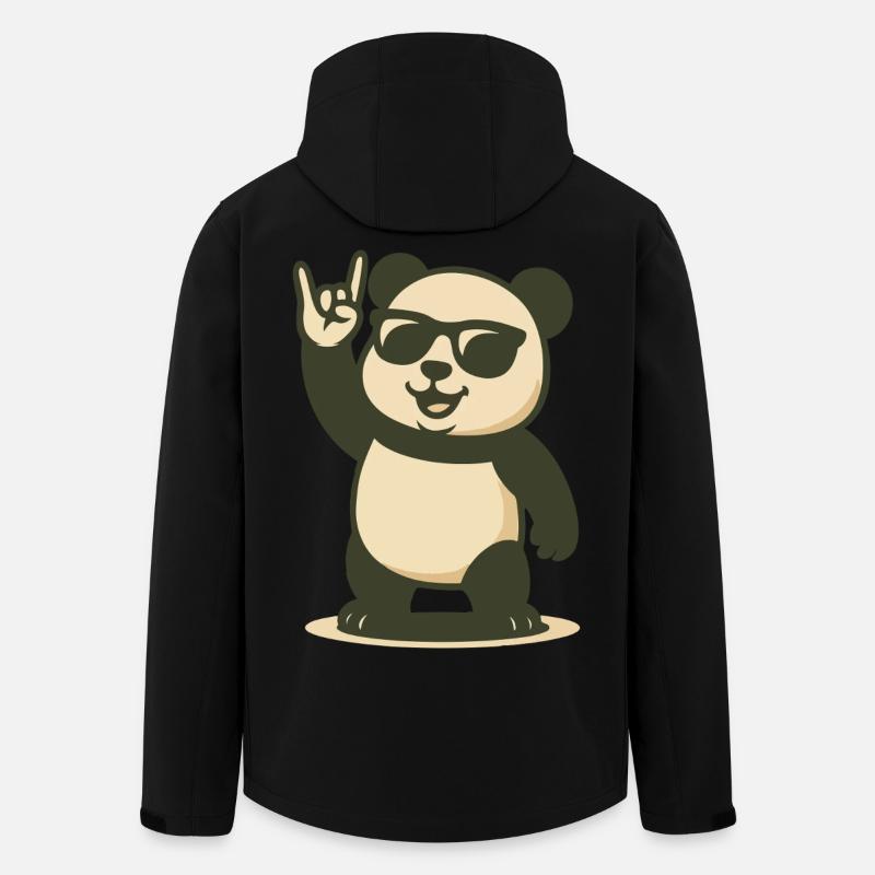 Vibrations de panda rock - Veste softshell homme en polyester recyclé Stanley/Stella - noir