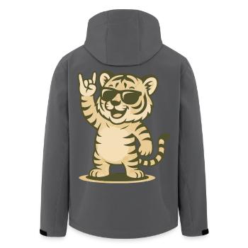 Rock’n’Roar Tiger - Recycelte Männer Softshell-Jacke von Stanley/Stella - Schwarz - Hinten - AI Model Male 185 light (185cm)