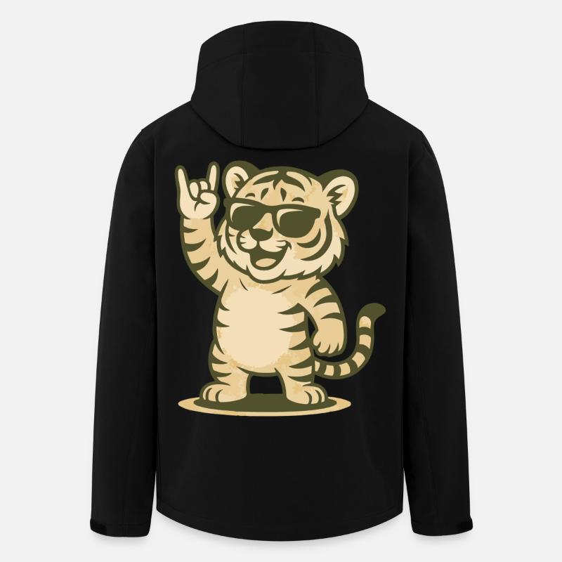 Rock’n’Roar Tiger - Recycelte Männer Softshell-Jacke von Stanley/Stella - Schwarz