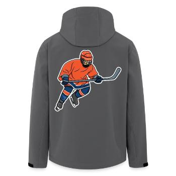 hockey - Men’s Recycled Softshell Jacket by Stanley/Stella - anthracite - Back - AI Model Male 185 light (185cm)