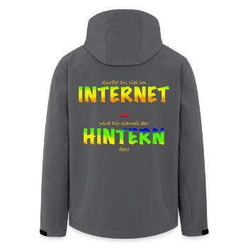 Internet Hintern - Recycelte Männer Softshell-Jacke von Stanley/Stella - Schwarz - Hinten - AI Model Male 185 light (185cm)