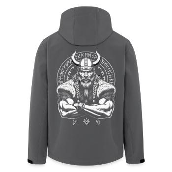 Mythologie nordique Viking Guerrier Valhalla - Veste softshell homme en polyester recyclé Stanley/Stella - noir - Dos - AI Model Male 185 light (185cm)