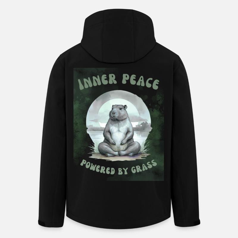 Inner Peace – Powered by Grass Design - Recycelte Männer Softshell-Jacke von Stanley/Stella - Schwarz