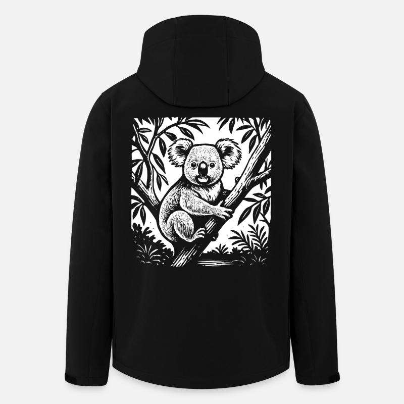 Tropen-Koala Klassik - Recycelte Männer Softshell-Jacke von Stanley/Stella - Schwarz