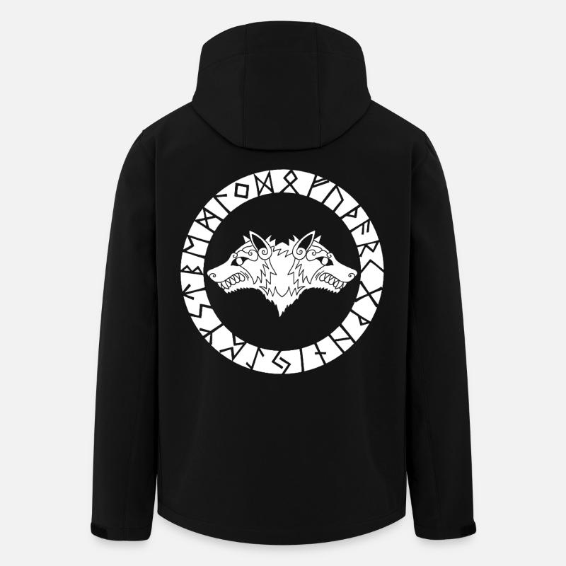 Zweiköpfiger weißer Wolf - Recycelte Männer Softshell-Jacke von Stanley/Stella - Schwarz