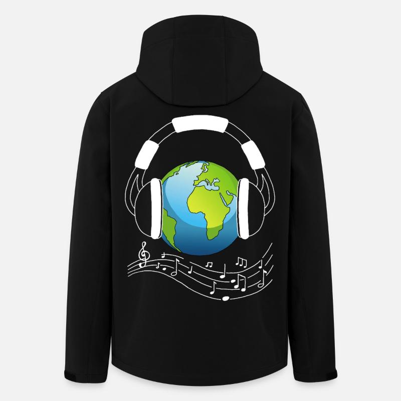 Planet Erde und Musik - Recycelte Männer Softshell-Jacke von Stanley/Stella - Schwarz