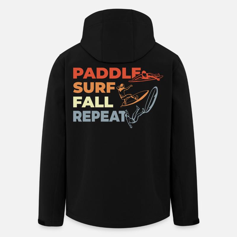 Paddel Surfe Falle Wiederhole - Recycelte Männer Softshell-Jacke von Stanley/Stella - Schwarz