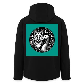 Fuchs und Gans in Freundschaft - Recycelte Männer Softshell-Jacke von Stanley/Stella - Schwarz - Hinten - AI Model Male 185 light (185cm)