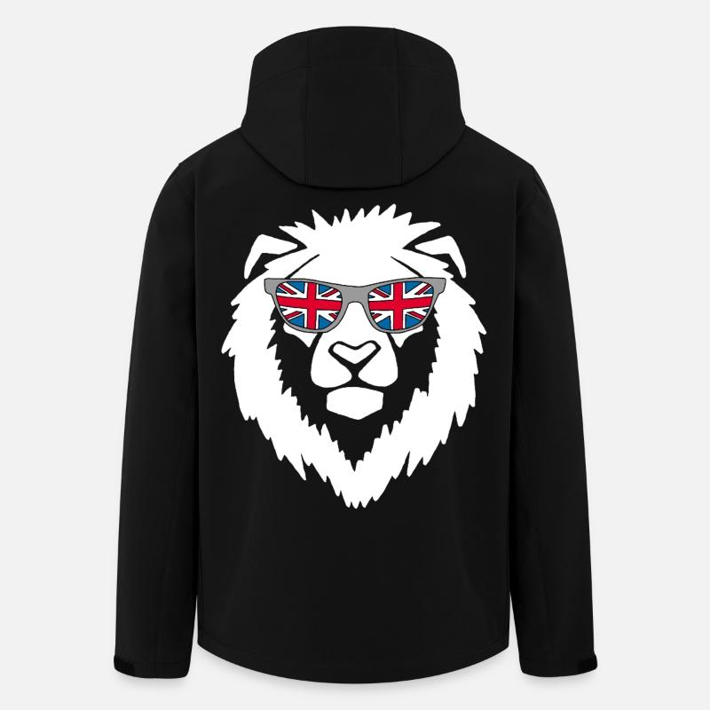 Lion du Royaume-Uni blanc - Veste softshell homme en polyester recyclé Stanley/Stella - noir