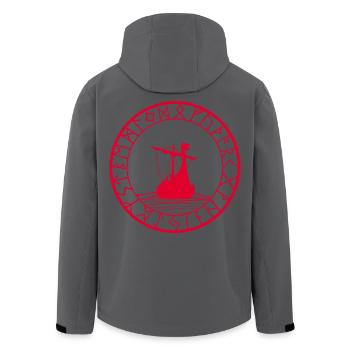 Red Viking Longship and Compass - Men’s Recycled Softshell Jacket by Stanley/Stella - black - Back - AI Model Male 185 light (185cm)