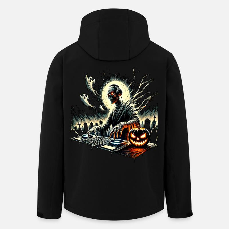 Halloween DJ Skull with Pumpkin - Men’s Recycled Softshell Jacket by Stanley/Stella - black