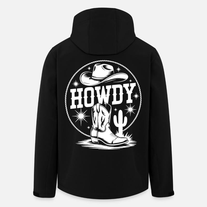 Western Cowboy Silhouette Design - Recycelte Männer Softshell-Jacke von Stanley/Stella - Schwarz