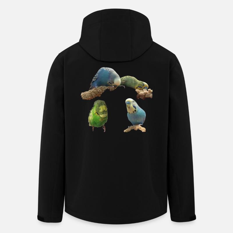 Wellensittiche - Recycelte Männer Softshell-Jacke von Stanley/Stella - Schwarz