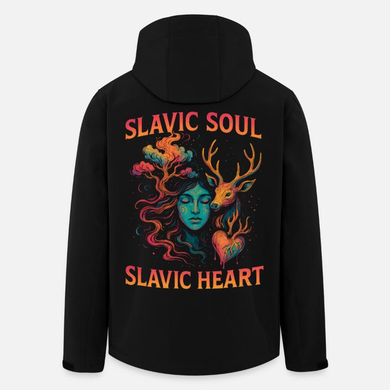 Slavic Soul Slavic Heart Artwork - Men’s Recycled Softshell Jacket by Stanley/Stella - black