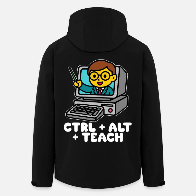 CTRL + ALT + TEACH - CADEAU ENSEIGNANT - Veste softshell homme en polyester recyclé Stanley/Stella - noir