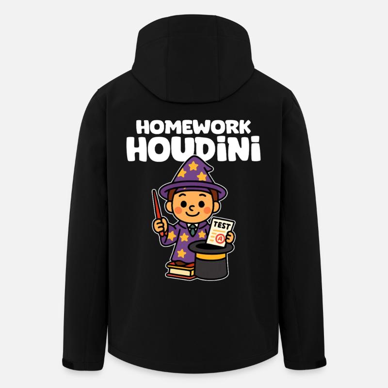 DEVOIRS HOUDINI - CADEAU ENSEIGNANT - Veste softshell homme en polyester recyclé Stanley/Stella - noir