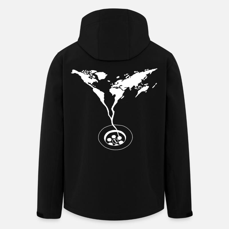 évacuation du monde - Veste softshell homme en polyester recyclé Stanley/Stella - noir