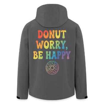 Donut Worry, Be Happy – Donut - Recycelte Männer Softshell-Jacke von Stanley/Stella - Schwarz - Hinten - AI Model Male 185 light (185cm)