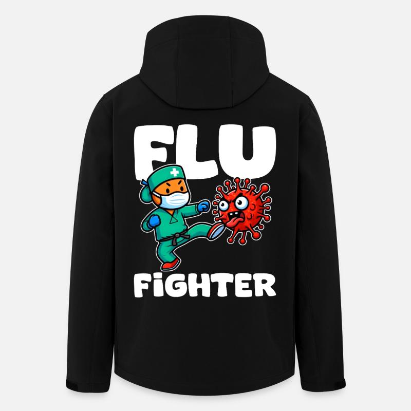 FLU FIGHTER - KRANKENSCHWESTER GESCHENK - Recycelte Männer Softshell-Jacke von Stanley/Stella - Schwarz