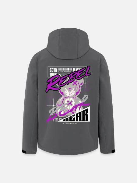 Rebel Bear Streetwear Shirt Graffiti Teddy Bär - Men’s Recycled Softshell Jacket by Stanley/Stella - black