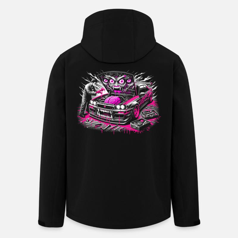 Neon Monster Car Graffiti Design - Men’s Recycled Softshell Jacket by Stanley/Stella - black