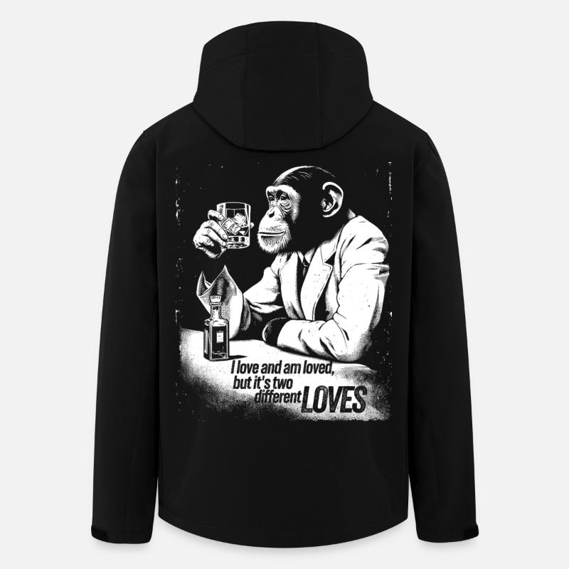 Sophisticated Monkey Cheers Design - Men’s Recycled Softshell Jacket by Stanley/Stella - black