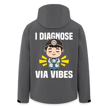 I DIAGNOSE VIA VIBES - DOCTOR GIFT - Men’s Recycled Softshell Jacket by Stanley/Stella - black - Back - AI Model Male 185 light (185cm)