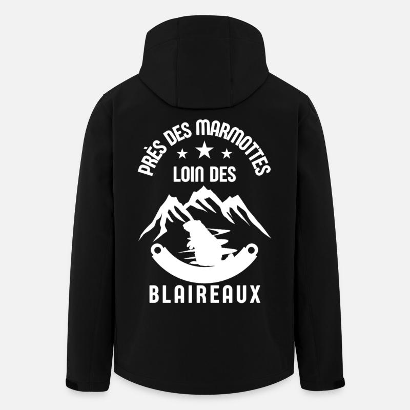 Humour marmotte 1 - Veste softshell homme en polyester recyclé Stanley/Stella - noir