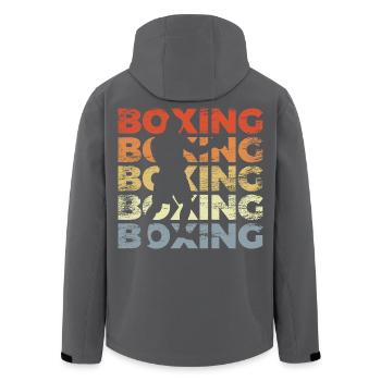 Vintage Boxen - Recycelte Männer Softshell-Jacke von Stanley/Stella - Schwarz - Hinten - AI Model Male 185 light (185cm)