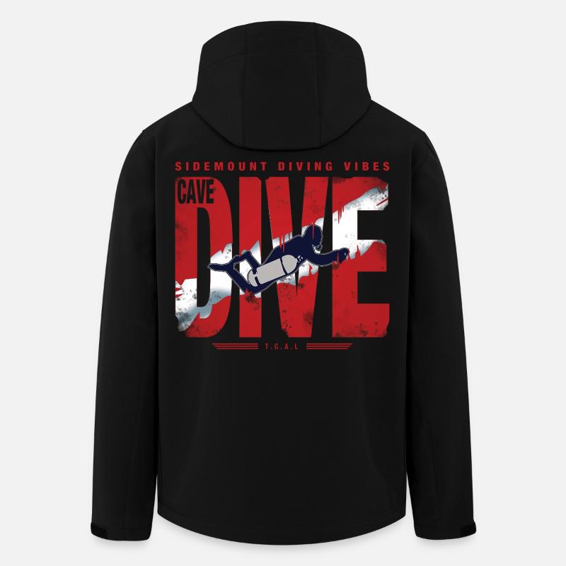 Tauchende Cave Diver Grafik - Recycelte Männer Softshell-Jacke von Stanley/Stella - Schwarz